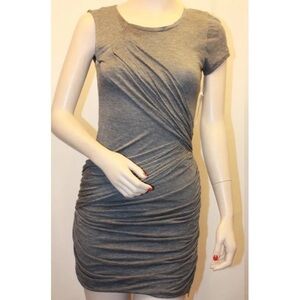 BCBGeneration Heather Grey Jersey Asymmetric Zipper Bodycon Dress